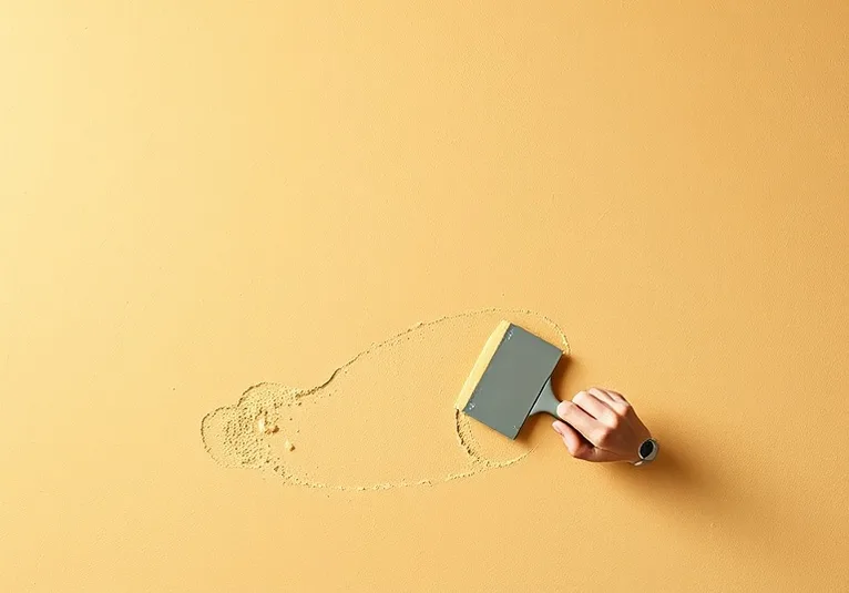 Application d'un enduit décoratif à la lisseuse sur un mur